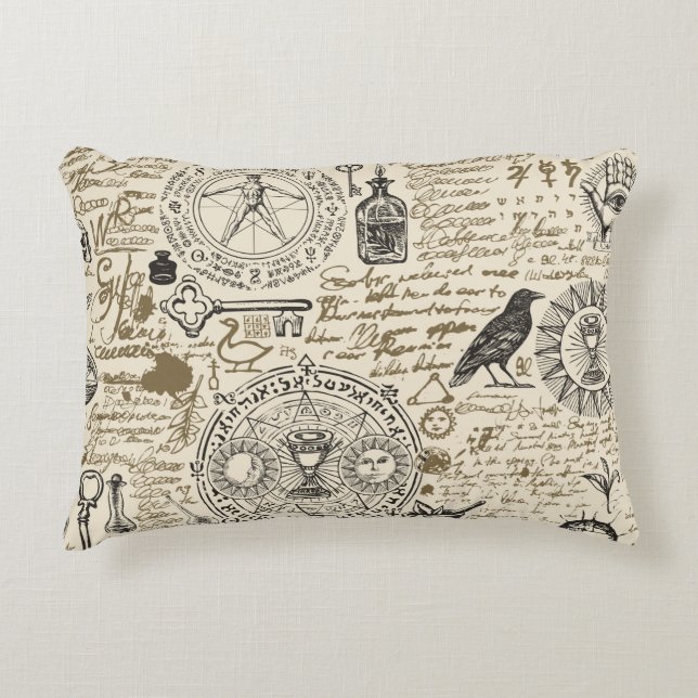 Coussins Décoratifs  motif sans soudure sur un thème d'alchimie en vin (Devant)