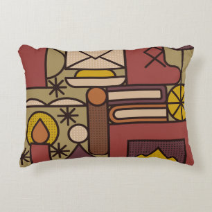 Coussins Décoratifs Motif : soirée cosy. Illustration vintage abstrait