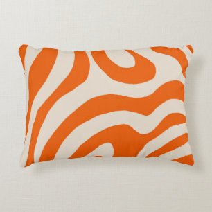 Coussins Décoratifs Motif Super de flux de flux de liquide orange Y2K