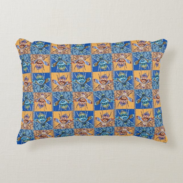 Coussins Décoratifs Motif textile de style patchwork de guêpe (Devant)