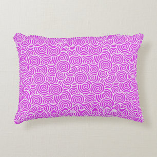 Coussins Décoratifs Motif tourbillon japonais - rose orchidée et viole