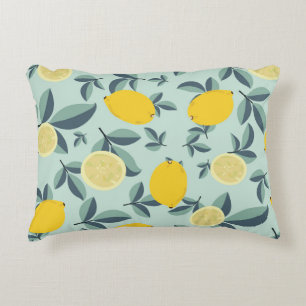 Coussins Décoratifs Motif transparent tropical avec citrons jaunes