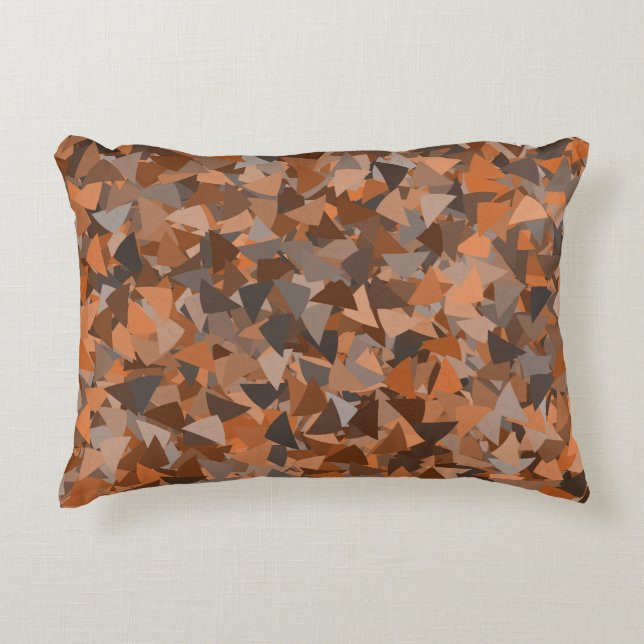 Coussins Décoratifs Motif Triangle Orange Marron (Devant)