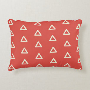 Coussins Décoratifs Motif triangulaire en rouge orange et géométrique
