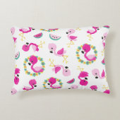 Coussins Décoratifs Motif tropical, Flamants roses, pastèques, Fleurs (Devant)