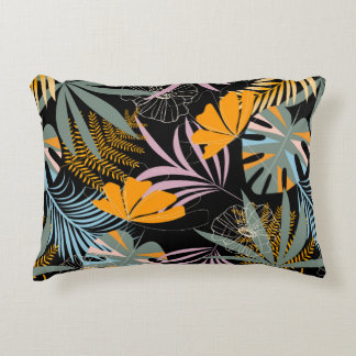 Coussins Décoratifs Motif tropical transparent tendance avec feuilles