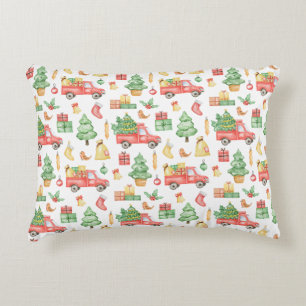 Coussins Décoratifs Motif Vintage de camion rouge Noël