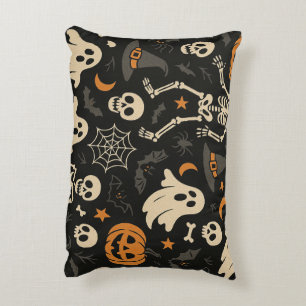 Coussins Décoratifs Motif vintage Halloween Fantômes Crânes Citrouille