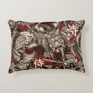 Coussins Décoratifs motif vintage japonais sans soudure avec katana sw