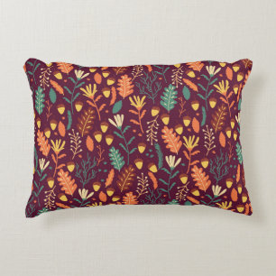 Coussins Décoratifs Motif vintage rouge-orange d'automne