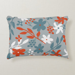 Coussins Décoratifs Motif vintage simple. Arrière - plan gris, orange,