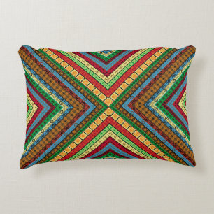 Coussins Décoratifs Motifs et symboles géométriques africains colorés