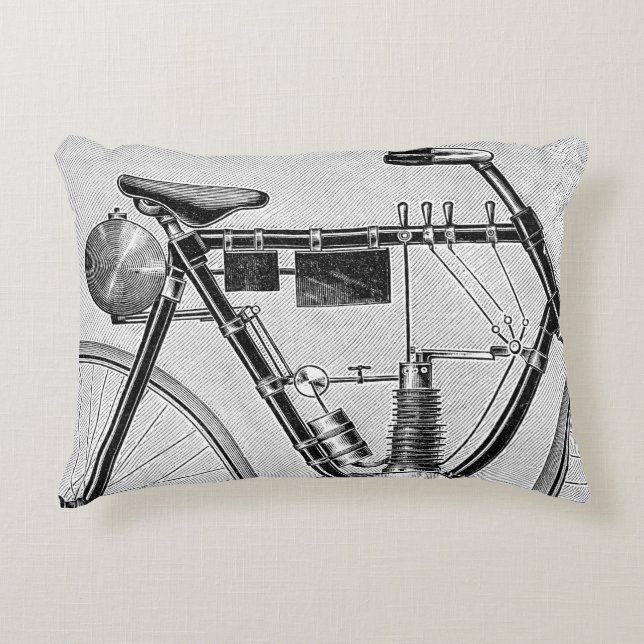 Coussins Décoratifs Moto de Petrolette Omega, 1895 (Devant)