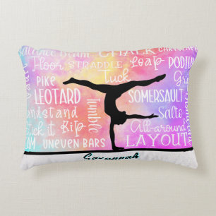 Coussins Décoratifs Mots Gymnastique Rainbow Ombre Personnalisé