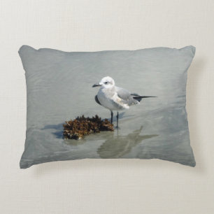 Coussins Décoratifs Mouette et algue sur la plage
