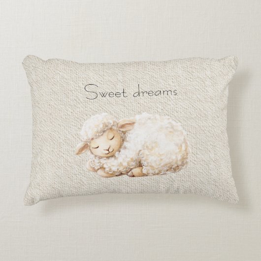 Coussins Décoratifs Moutons Doux et Fluffy Endormis (Devant)