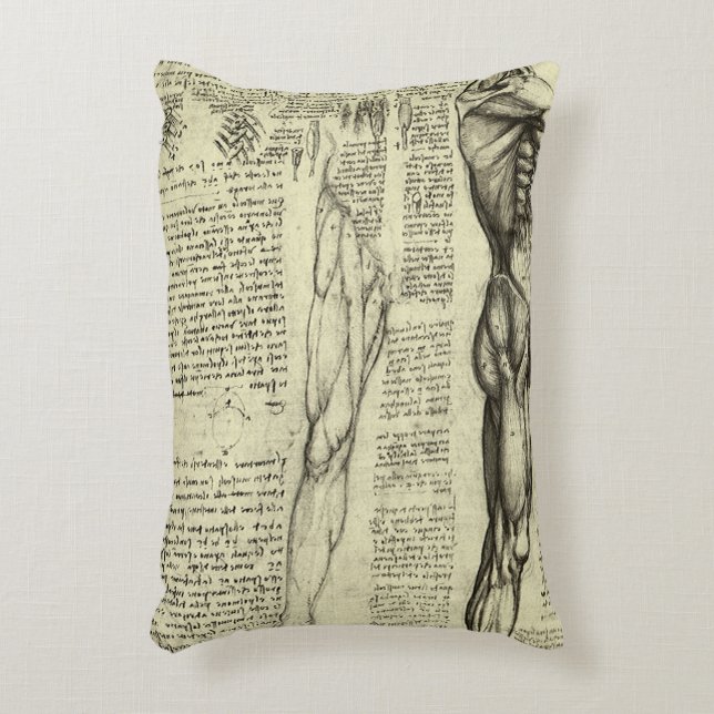 Coussins Décoratifs Muscles humains anatomiques de Léonard de Vinci (Devant(Vertical))