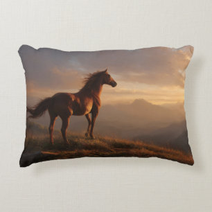 Coussins Décoratifs Mustang sauvage à regarder le coucher du soleil