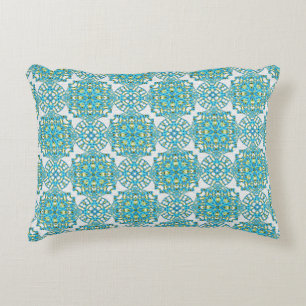 Coussins Décoratifs MVB Turquoise Bleu et Jaune Faux Lace