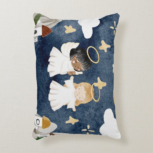 Coussins Décoratifs Nativité de Noël de l'aquarelle (Devant(Vertical))