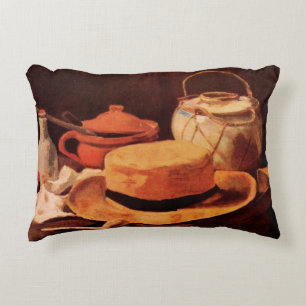 Coussins Décoratifs Nature morte Chapeau de paille jaune de Vincent va