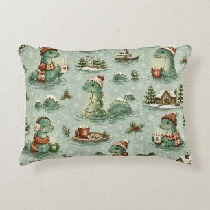 Coussins Décoratifs Nessie de Noël Monstre du Loch Ness Confortable Cr