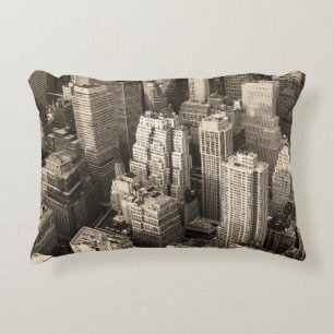 Coussins Décoratifs New York City Manhattan vue aérienne noir