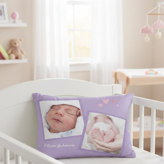Coussins Décoratifs Newborn Photo Collage Throw Pillow