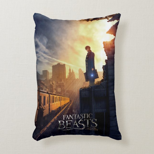 Coussins Décoratifs NEWT SCAMANDER™ dans un bâtiment détruit (Devant(Vertical))