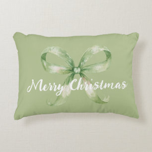 Coussins Décoratifs Noël au ruban vert avocat