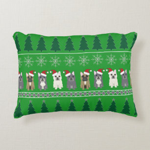 Coussins Décoratifs Noël Bouledogue Français