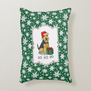 Coussins Décoratifs Noël Père Noël Casquette Welsh Terrier Chien migno