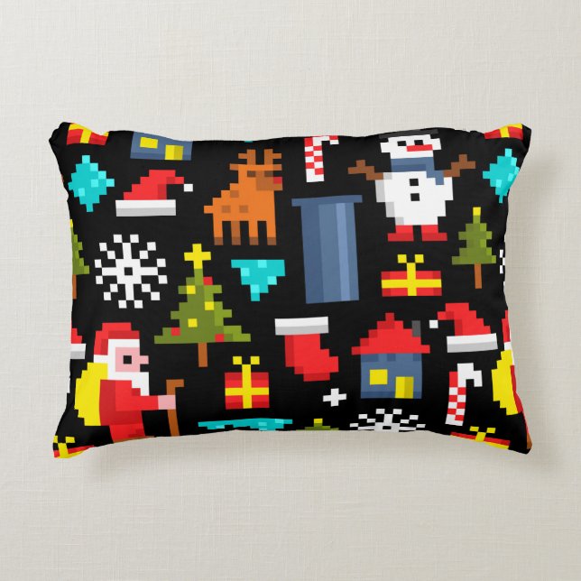 Coussins Décoratifs Noël Pixel (Devant)