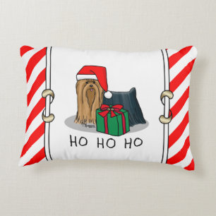 Coussins Décoratifs Noël Santa Hat Yorkshire Terrier Yorkie Cute