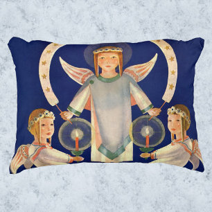 Coussins Décoratifs Noël vintage, anges scandinaves de Sainte-Lucie
