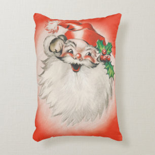 Coussins Décoratifs Noël vintage, joyeux Père Noël rétro des années 50