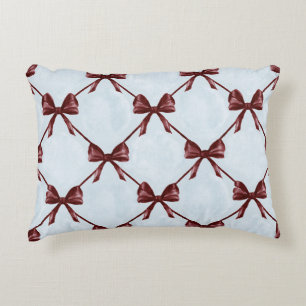 Coussins Décoratifs Nœuds Rayures Bourgogne Bleu