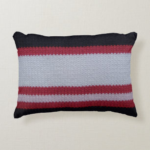 Coussins Décoratifs Noir blanc rouge : Motif en tissu lainé nui