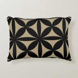 Coussins Décoratifs Noir et Tan Moderne / Retro Print
