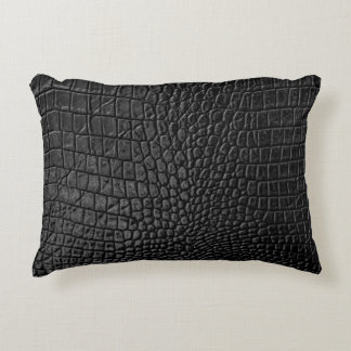 Coussins Décoratifs Noir lisse : Cuir Texture Élégance