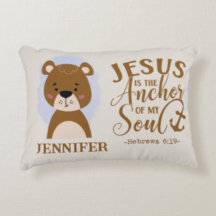Coussins Décoratifs Nom Christian Cute Woodland Baby Bear Bible Citati