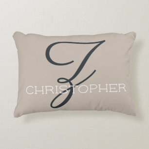 Coussins Décoratifs Nom de calligraphie initiale Z Taupe Brun Neutre C