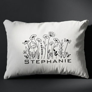 Coussins Décoratifs Nom de Fleur Sauvage – Cadeau Esthétique pour Elle