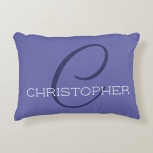 Coussins Décoratifs Nom élégant Monogramme C Initial Bleu Pervenche