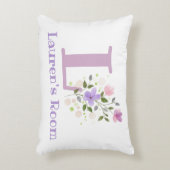 Coussins Décoratifs Nom et Initiale sur un Design Floral. Joli (Devant(Vertical))