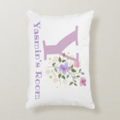 Coussins Décoratifs Nom et Initiale sur un Design Floral. Joli (Devant(Vertical))