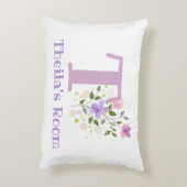 Coussins Décoratifs Nom et Initiale sur un Design Floral. Joli (Dos(Vertical))