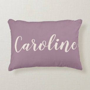 Coussins Décoratifs Nom personnalisé Dusty Purple Script minimaliste