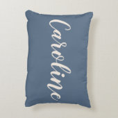 Coussins Décoratifs Nom personnalisé écriture minimaliste bleu poussié (Dos(Vertical))