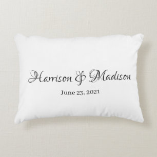 Coussins Décoratifs Nom personnalisé et Mariage de date